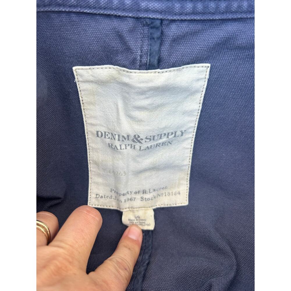 Denim & Supply Ralph Lauren Military Canvas Cotton Field Jacket Large Blue - Picture 3 of 10
